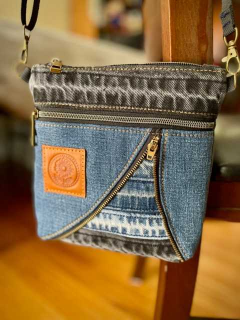 Hand made upcycled Shoulder or cross-body bag No. 20 - 1