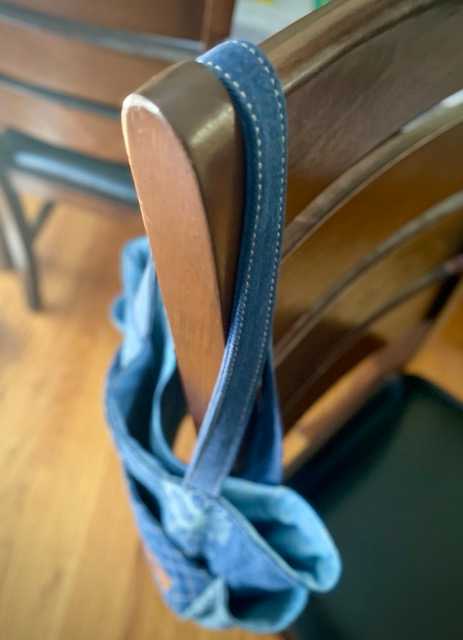 Hand made upcycled Upcycled Denim Tote Bag - No. 45 - 5