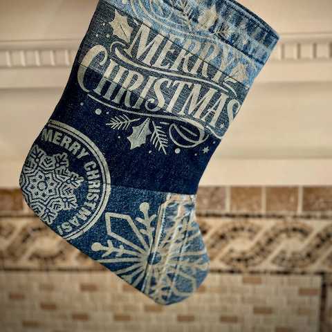 Christmas Stocking with Laser Engraving No. 5