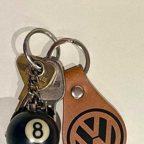 Classic Volkswagen Keychain - Laser Engraved PU Leather with Keyring