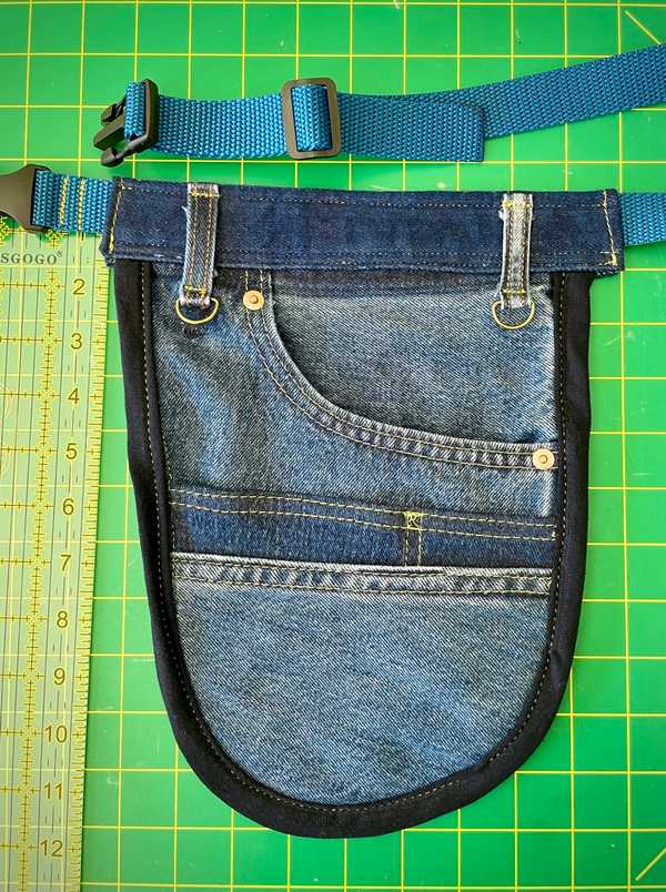 Hand made upcycled Upcycled Denim Tool Belt Pouch & Utility Organizer - No. 55 - 2