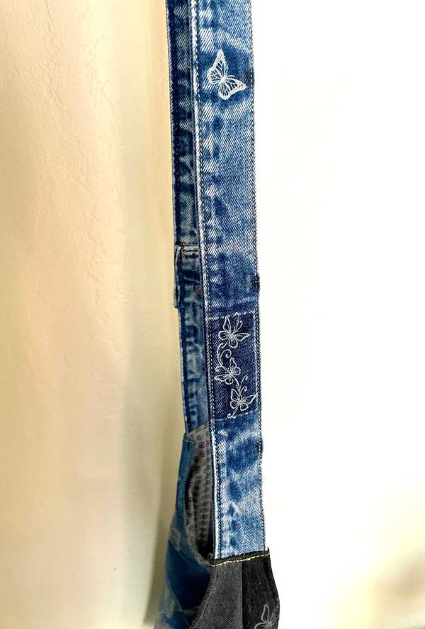 Hand made upcycled Handmade Upcycled Denim Crossbody Bag - Sustainable Shoulder Bag No. 30 - 6