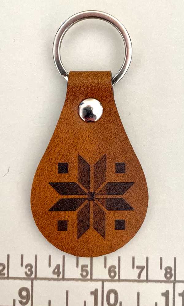 Hand made upcycled Ukraine Trident (Tryzub) Keychain - Laser Engraved PU Leather Keyring - 2