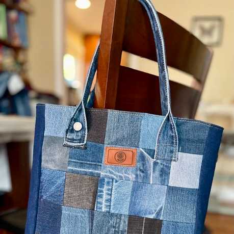 Upcycled Denim Patchwork Tote Bag - No. 48