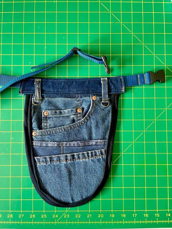 Hand made upcycled Upcycled Denim Tool Belt Pouch & Utility Organizer - No. 56 - 2