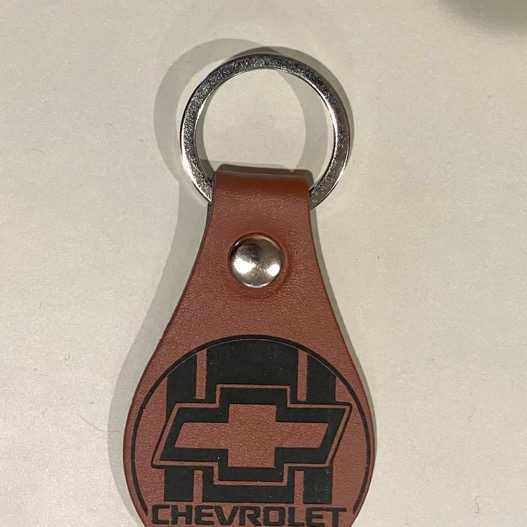 Chevrolet Chevy Logo & Bowtie Laser Engraved PU Leather Keyring