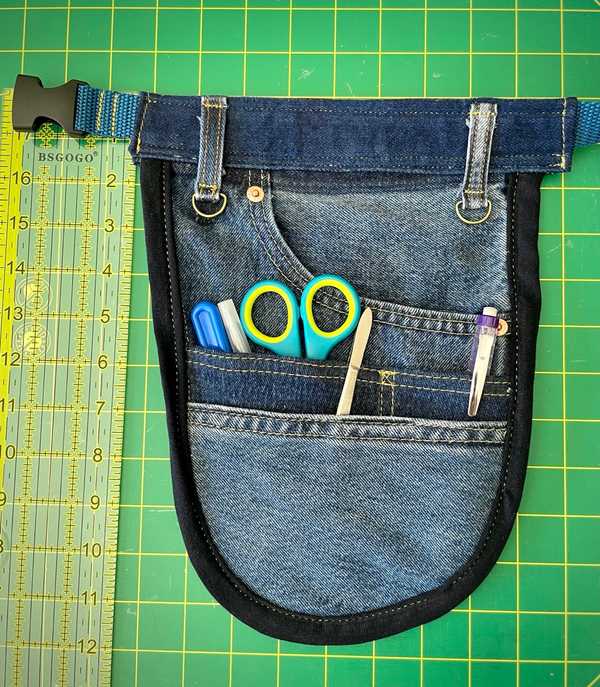 Hand made upcycled Upcycled Denim Tool Belt Pouch & Utility Organizer - No. 55 - 1