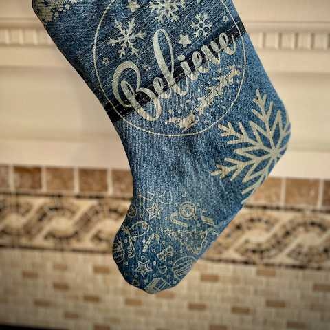 Christmas Stocking with Laser Engraving No. 1