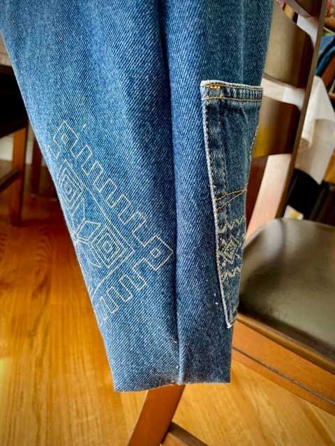 Hand made upcycled Upcycled Small Denim Tote Bag - No. 54 - 4