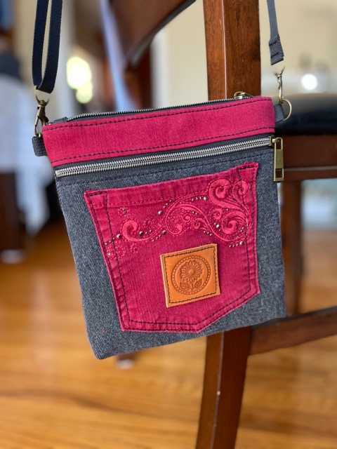 Hand made upcycled Shoulder or cross-body bag No. 19 - 1