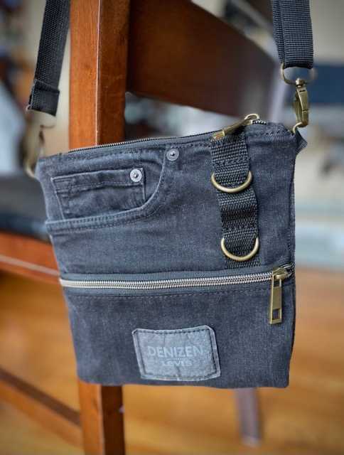 Hand made upcycled Shoulder or cross-body bag No. 21 - 1