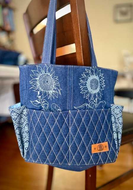 Hand made upcycled Upcycled Denim Tote Bag - No. 45 - 1