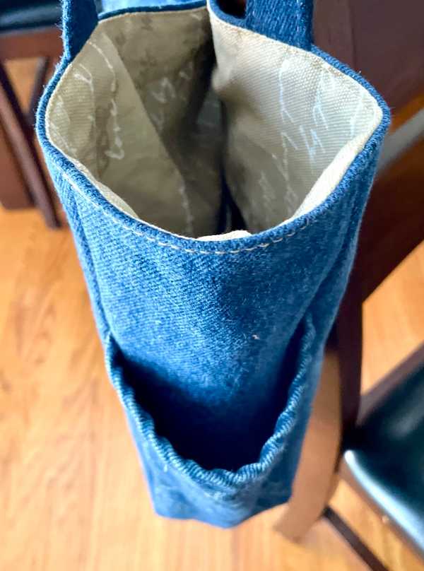Hand made upcycled Upcycled Denim Tote Bag - No. 43 - 3
