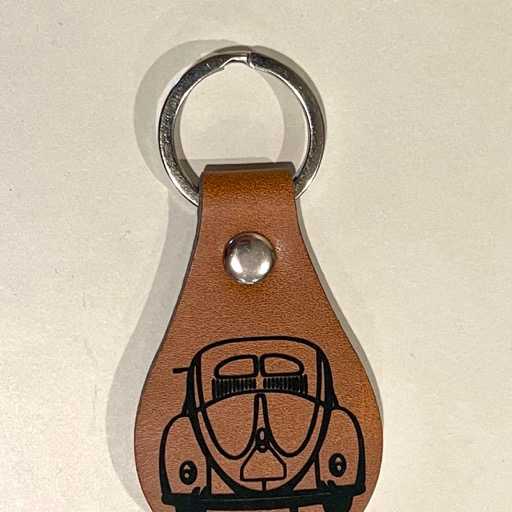 Classic Volkswagen Bug Keychain - Laser Engraved PU Leather with Keyring
