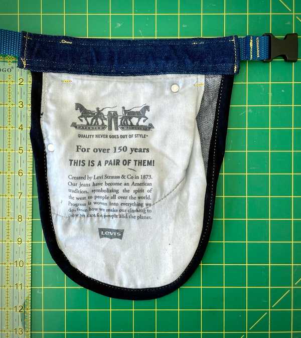 Hand made upcycled Upcycled Denim Tool Belt Pouch & Utility Organizer - No. 55 - 3