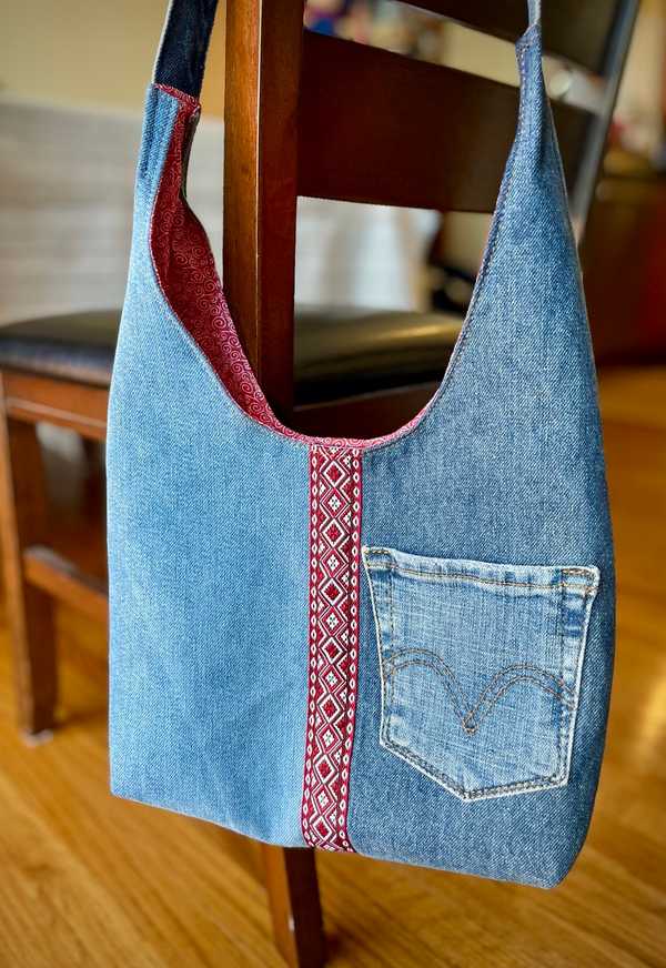Hand made upcycled Shoulder bag No. 17 - 1