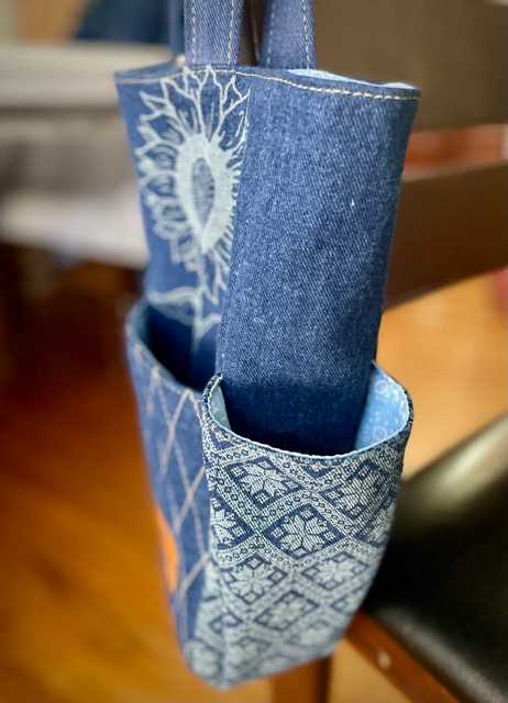 Hand made upcycled Upcycled Denim Tote Bag - No. 45 - 3